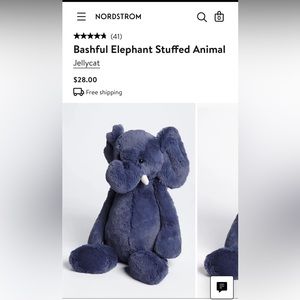 Jellycat- Bashful Elephant stuffed animal
